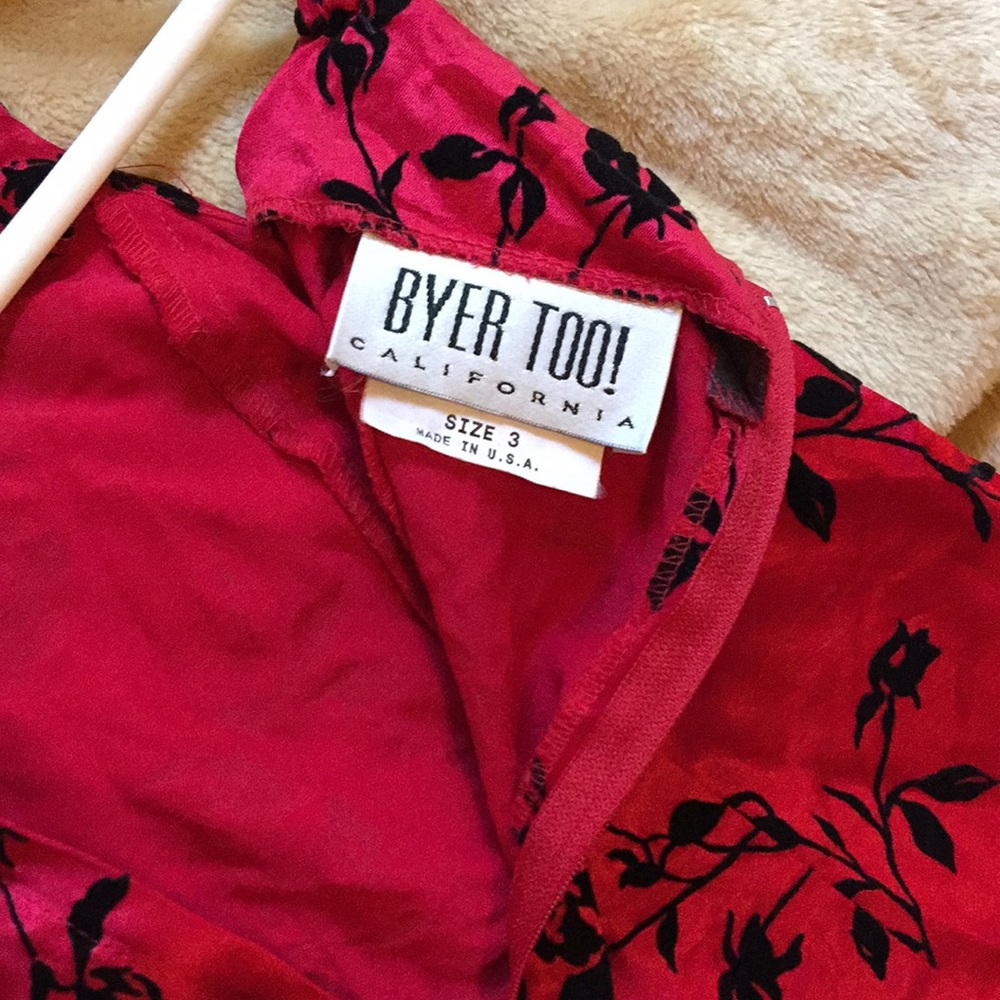Silk mini dress with suede flowers! - Picture 3 of 3
